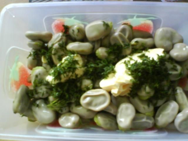 Młody bób z koperkiem