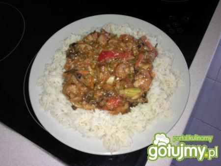 mój gulasz z kurczaka z ryżem