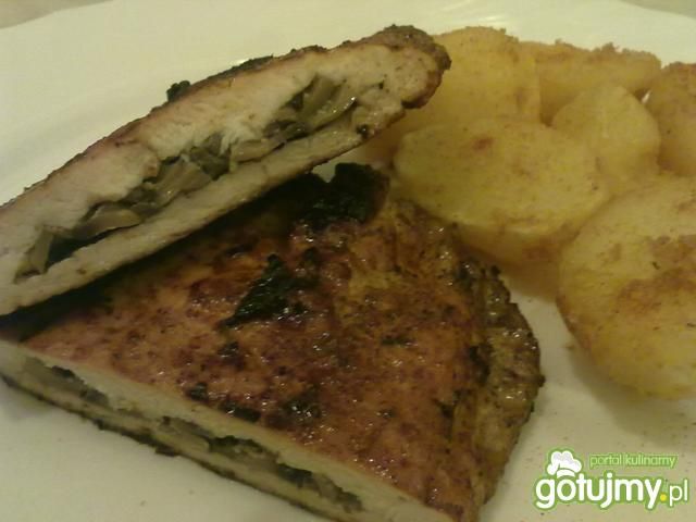 Mój kotlet ze zchabu z pieczarkami Mój kotlet ze zchabu z pieczarkami