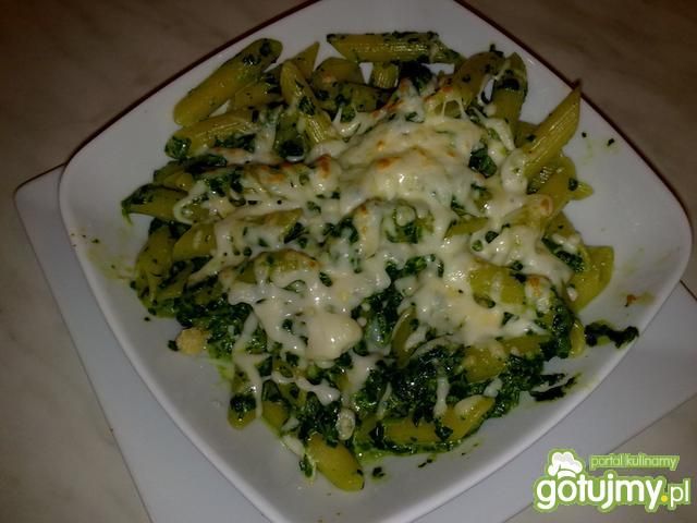 Moje penne ze szpinakiem