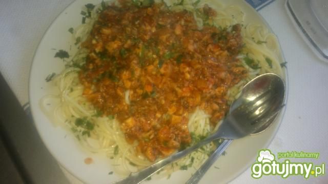 Moje spaghetti z kiełbasą Moje spaghetti z kiełbasą