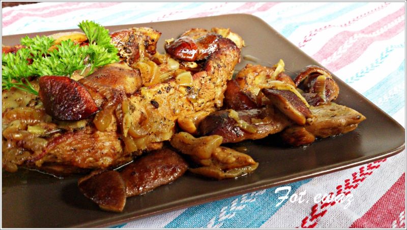 Mostki ( żeberka ) w borowikach i cebuli