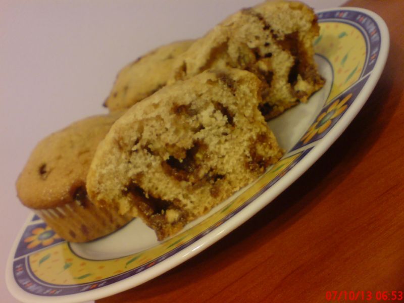 Muffinki babeczki piegowate z czekoladą Muffinki babeczki piegowate z czekoladą