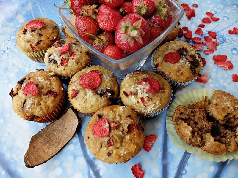 Muffinki bananowo-kokosowe z czekoladą