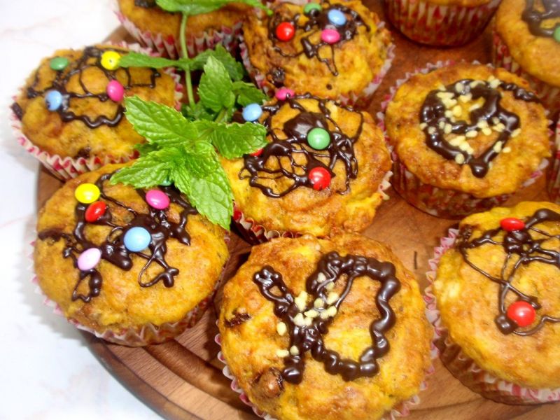 Muffinki dyniowe z  bakaliami