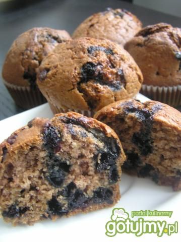 Muffinki jagodowe z nutellą