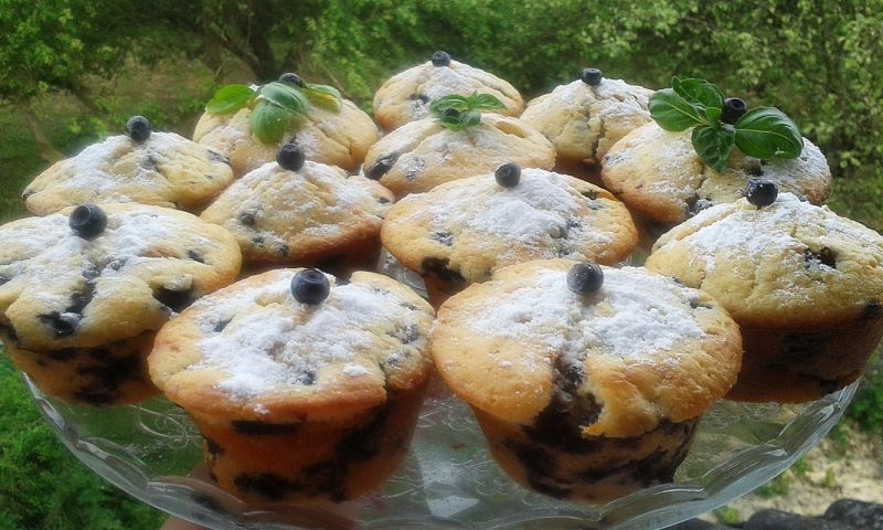Muffinki jogurtowe z jagodami Muffinki jogurtowe z jagodami