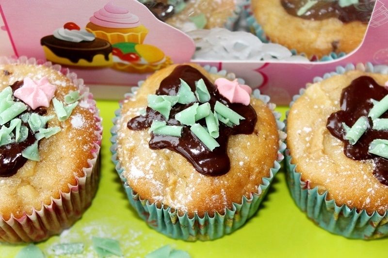 Muffinki mocno jabłkowe z nutą mięty i czekoladą