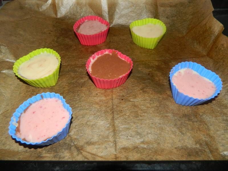 Muffinki w trzech kolorach