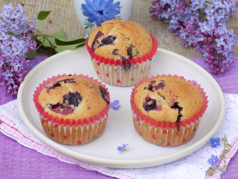Muffinki z czekoladą i jagodami kamczackimi Muffinki z czekoladą i jagodami kamczackimi
