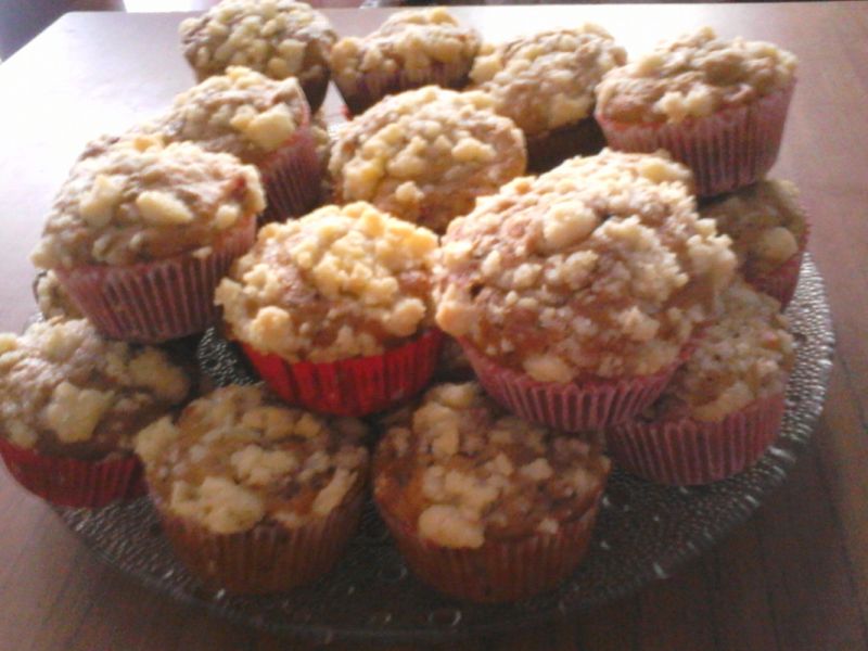 Muffinki z rabarbarem i kruszonką Muffinki z rabarbarem i kruszonką