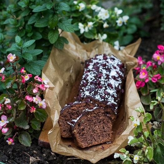Murzynek z siemieniem lnianym i żurawiną