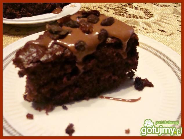 Murzynek z sosem czekoladowym