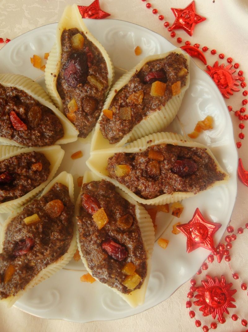 Muszle z masą makową Muszle z masą makową