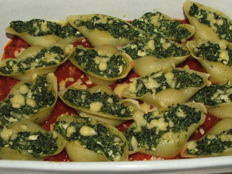 Muszle z nadzieniem szpinakowym Muszle z nadzieniem szpinakowym