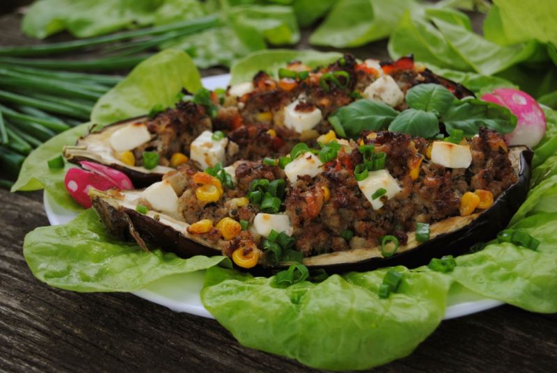 Nadziewany bakłażan