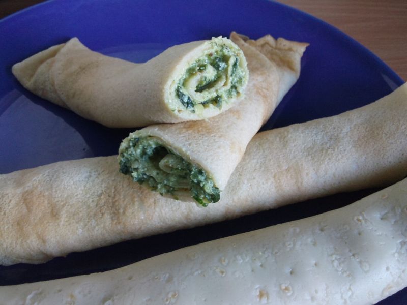 Naleśniki z farszem szpinakowym Naleśniki z farszem szpinakowym