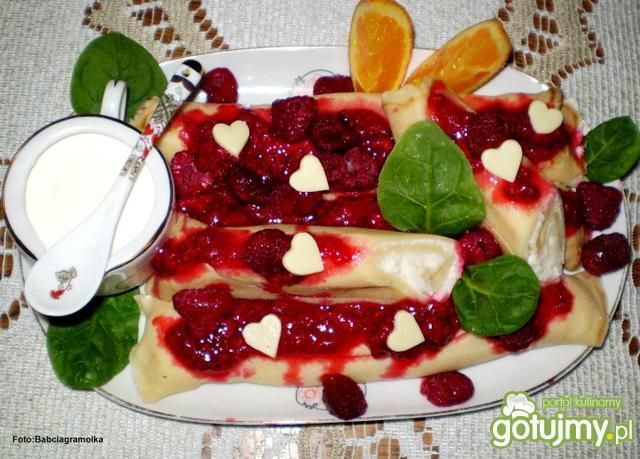 Naleśniki z serem i malinami :