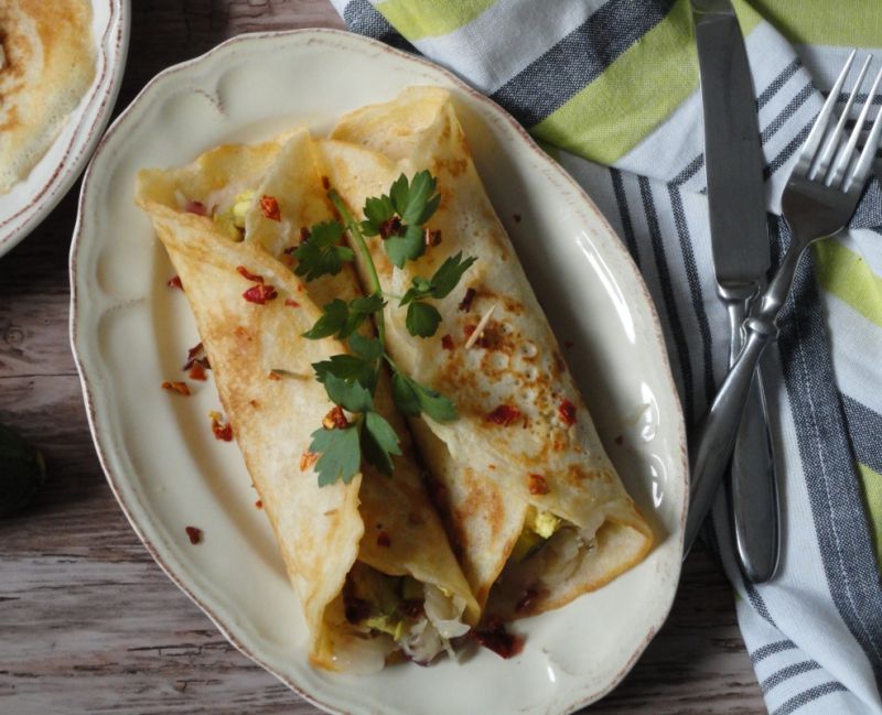 Naleśniki z zasmażaną kapustą i kurczakiem Naleśniki z zasmażaną kapustą i kurczakiem