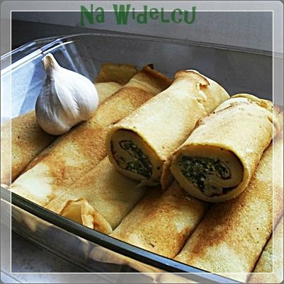 Naleśniki ze szpinakiem i serem na orzechach Naleśniki ze szpinakiem i serem na orzechach