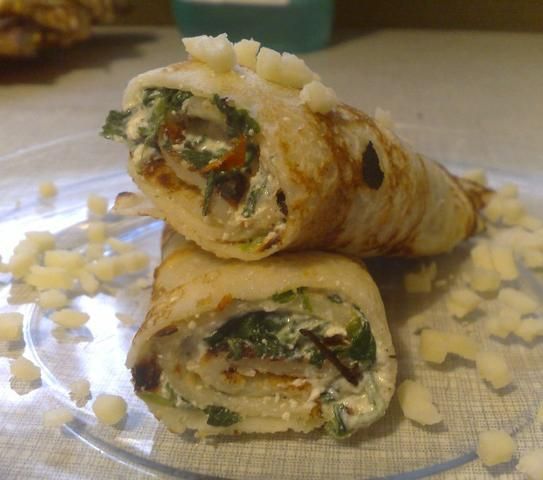 naleśniki ze szpinakiem i twarogiem