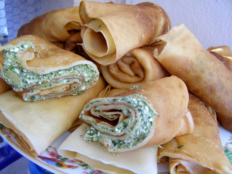 Naleśniki ze szpinakiem twarogowym Naleśniki ze szpinakiem twarogowym