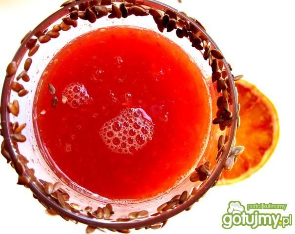 Napój  pomarańczowy z siemieniem lnianym