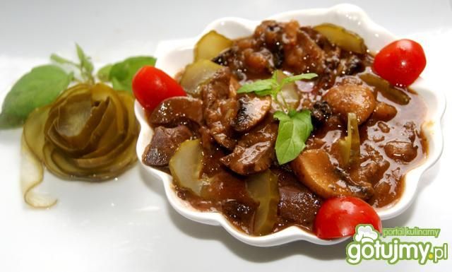 Nerki z ogórkiem i grzybami Nerki z ogórkiem i grzybami