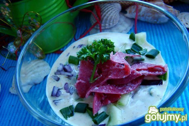 Niemiecki chłodnik z salami 