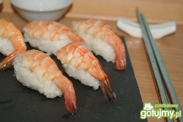 Nigiri sushi z krewetką Nigiri sushi z krewetką