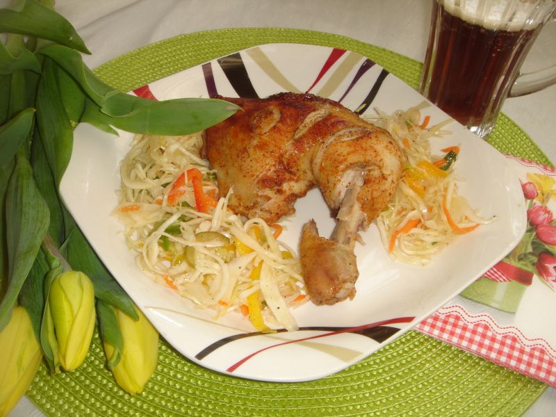 Nóżki kurczaka pieczone w miodowym piwie