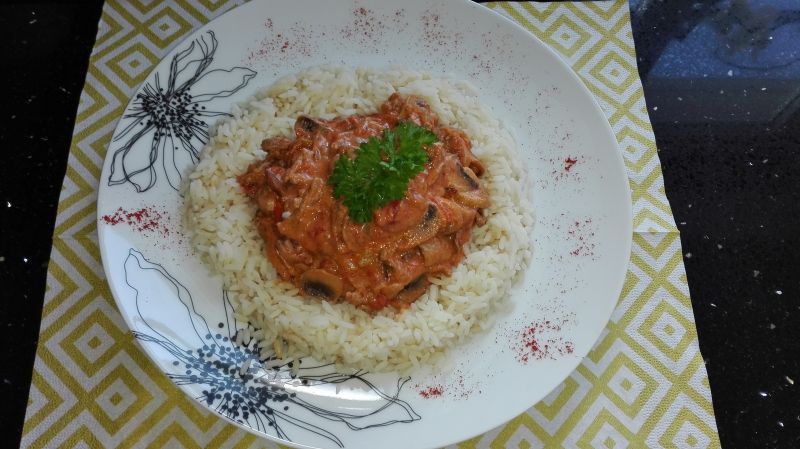 Obiad nr 3 Mięso z pieczarkami-dieta 1200 kalorii