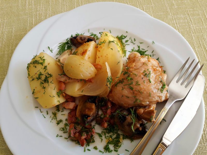 Obiad z kurczakiem z rękawa