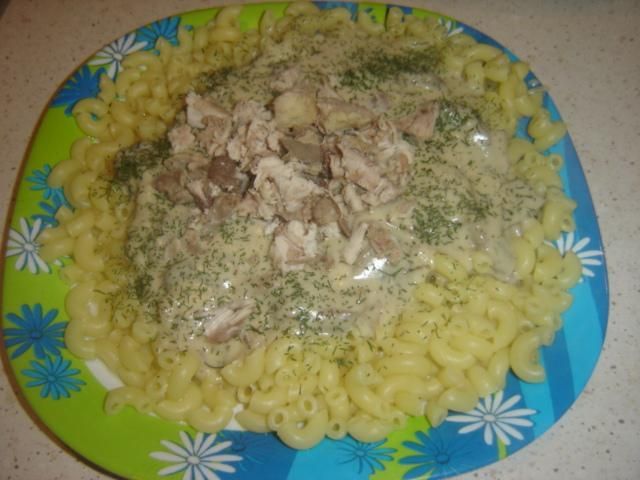Obiadowy przysmak z kury z pieczarkami Obiadowy przysmak z kury z pieczarkami