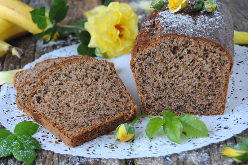 Odchudzone bananowo- orzechowe  ciasto Odchudzone bananowo- orzechowe  ciasto