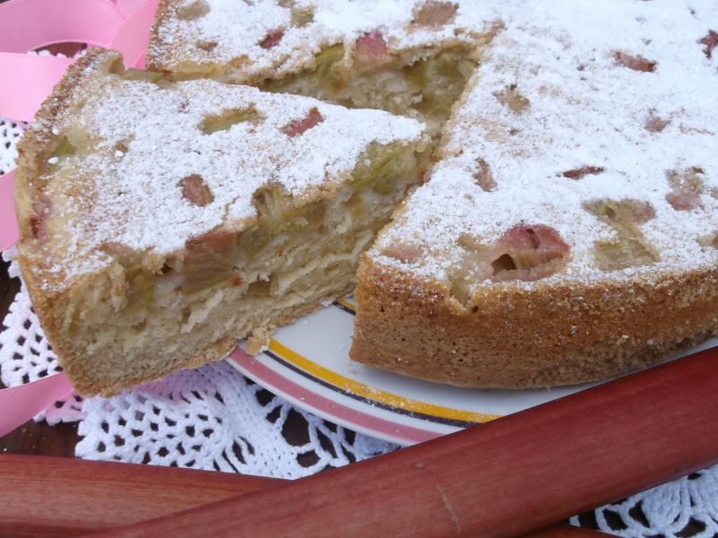 Odwrócone ciasto rabarbarowe Odwrócone ciasto rabarbarowe