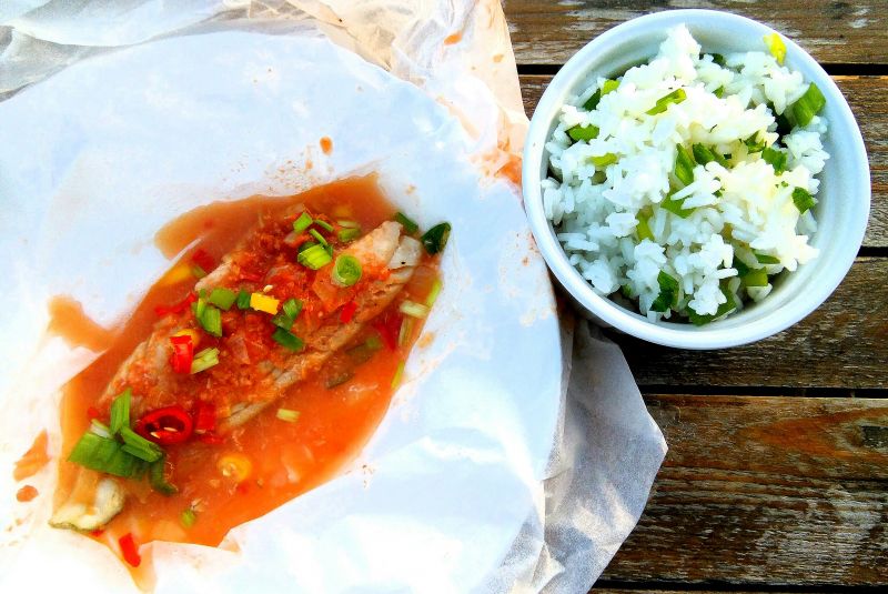 Ognisty dorsz gotowany na parze Ognisty dorsz gotowany na parze