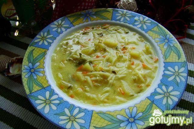 Ogórkowa na bogato z makaronem  Ogórkowa na bogato z makaronem