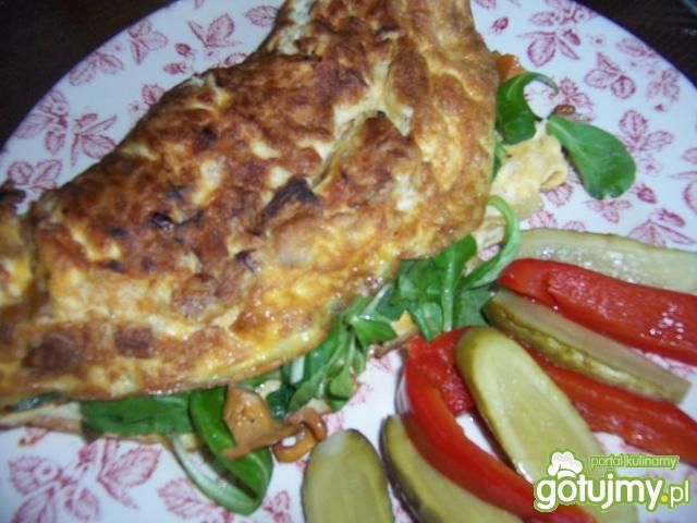 Omlet z kurkami i roszponką Omlet z kurkami i roszponką