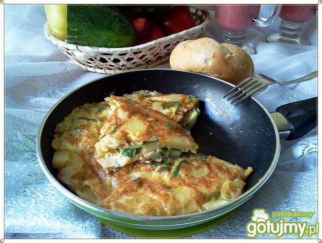 Omlet z ziemniakami i szpinakiem  Omlet z ziemniakami i szpinakiem
