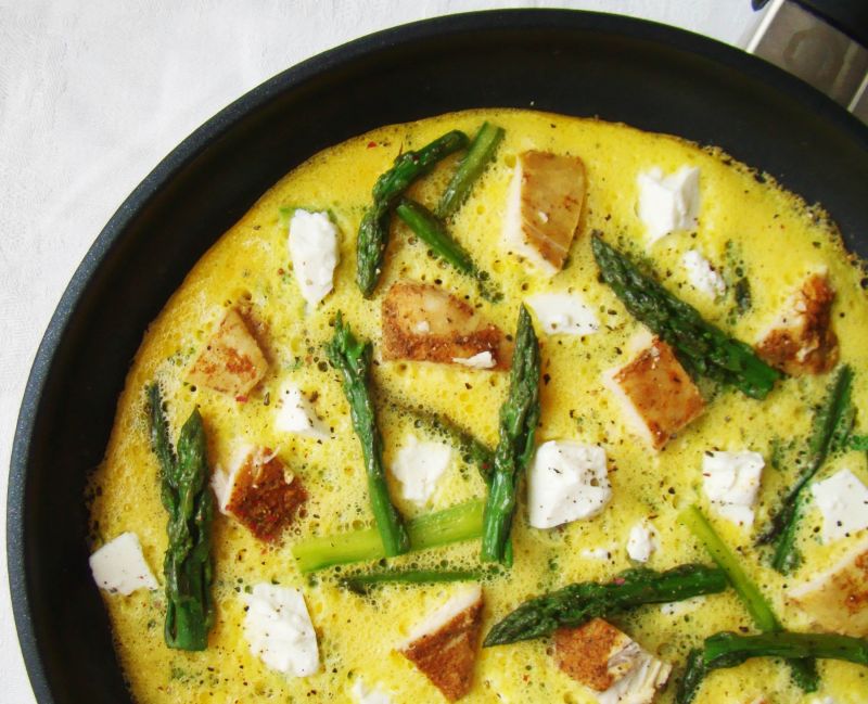 Omlet ze szparagami i kurczakiem Omlet ze szparagami i kurczakiem