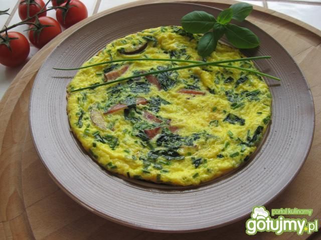 Omlet ze szpinakiem i szynką Omlet ze szpinakiem i szynką