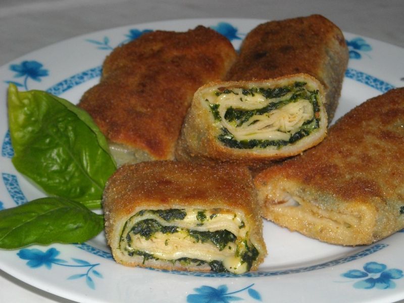 Opiekane krokiety ze szpinakiem i serem