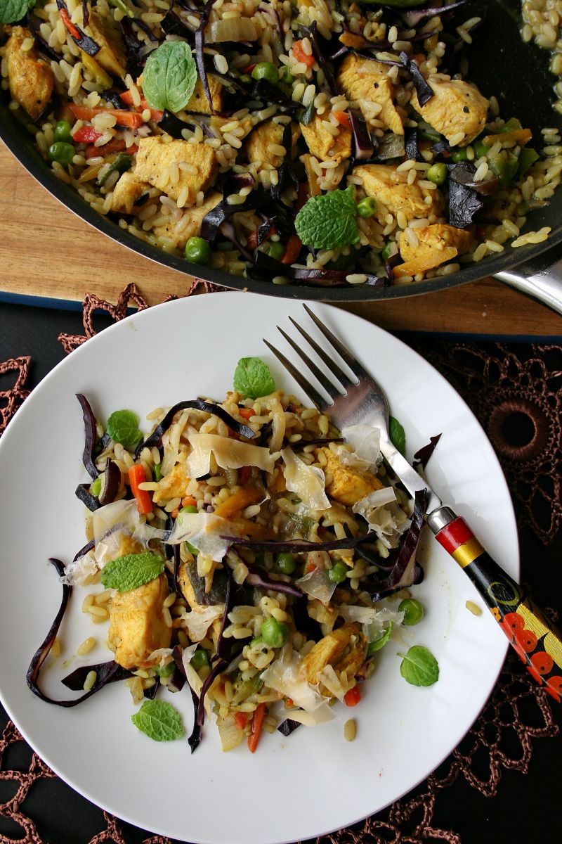 Orientalne risotto z kurczakiem i kapustą czerwoną Orientalne risotto z kurczakiem i kapustą czerwoną