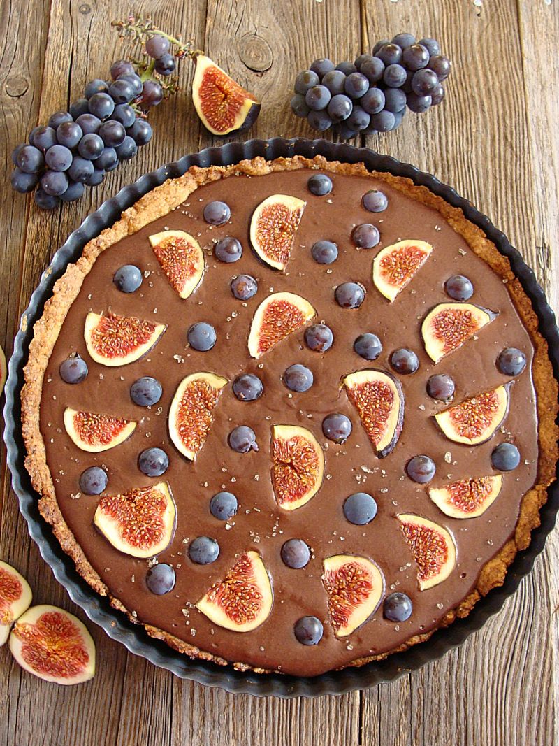 Orkiszowo-czekoladowa tarta z figami Orkiszowo-czekoladowa tarta z figami