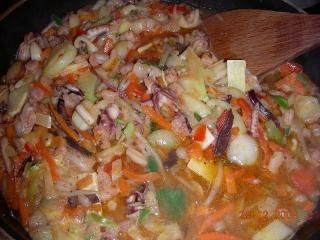 Owoce morza z warzywami