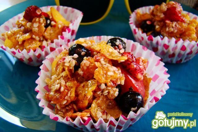 Owocowo miodowe ciasteczka z płatków