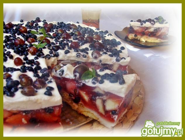 Owocowy torcik na zimno