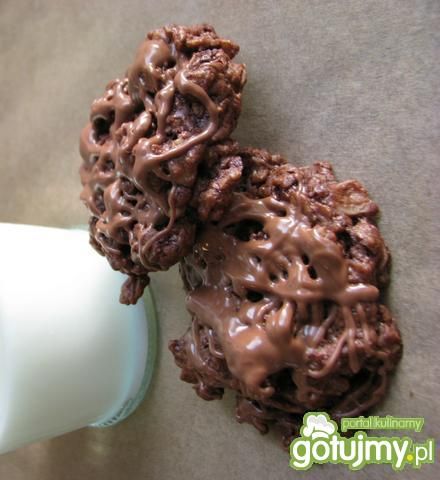 Owsiane ciasteczka czekoladowe w polewie Owsiane ciasteczka czekoladowe w polewie