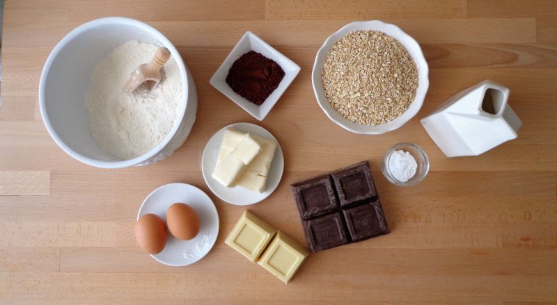 Owsiane ciasteczka z czekoladą bez cukru